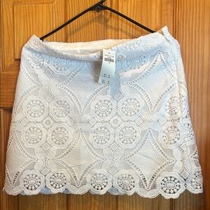 Abercrombie & Fitch Cream Lace Mini Skirt-New with Tags